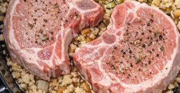 Slow Cooker 4-Ingredient Pork Chops and Stuffing